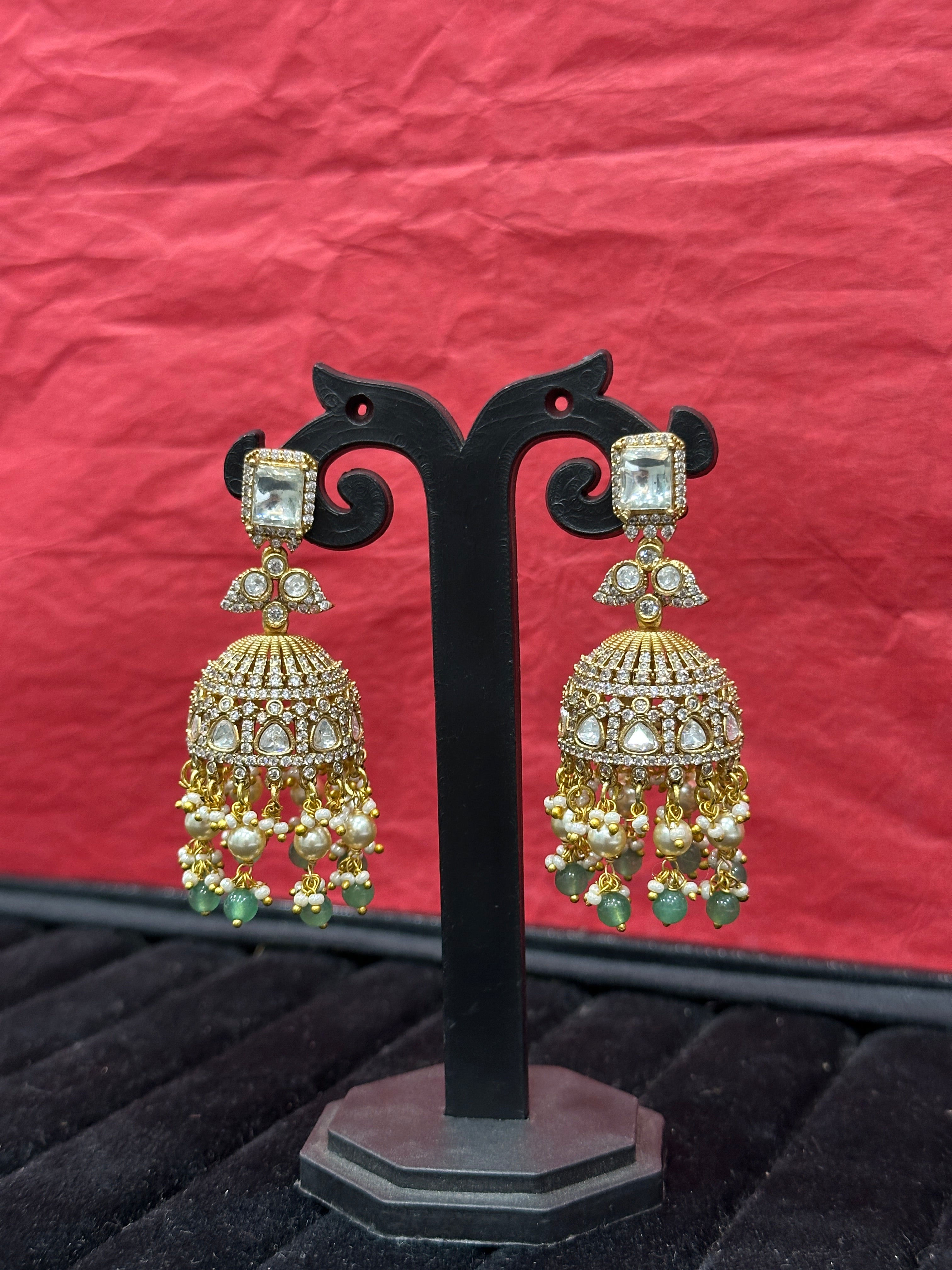 Rehana Polki Jhumka Earrings