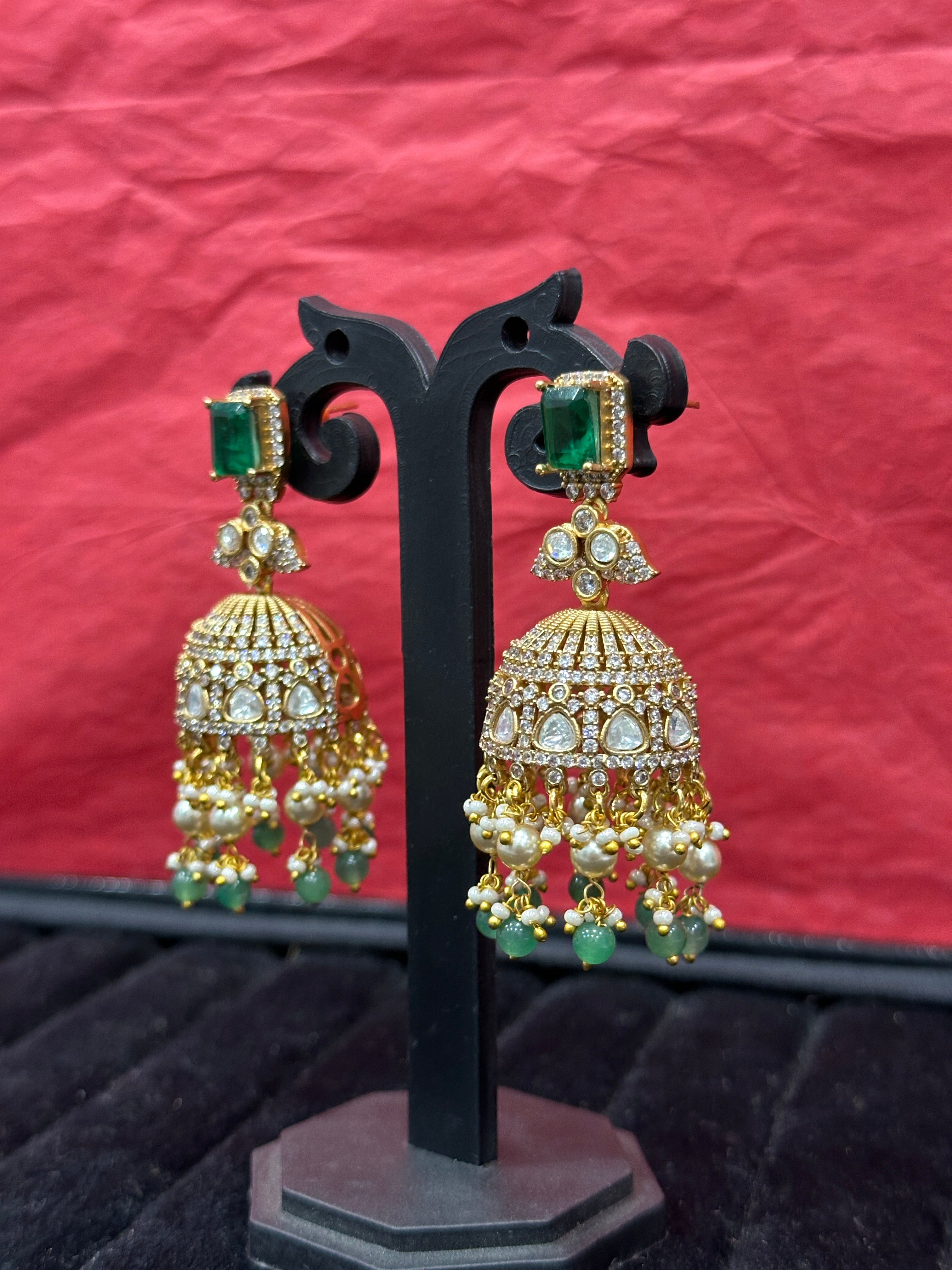 Rehana Polki Jhumka Earrings