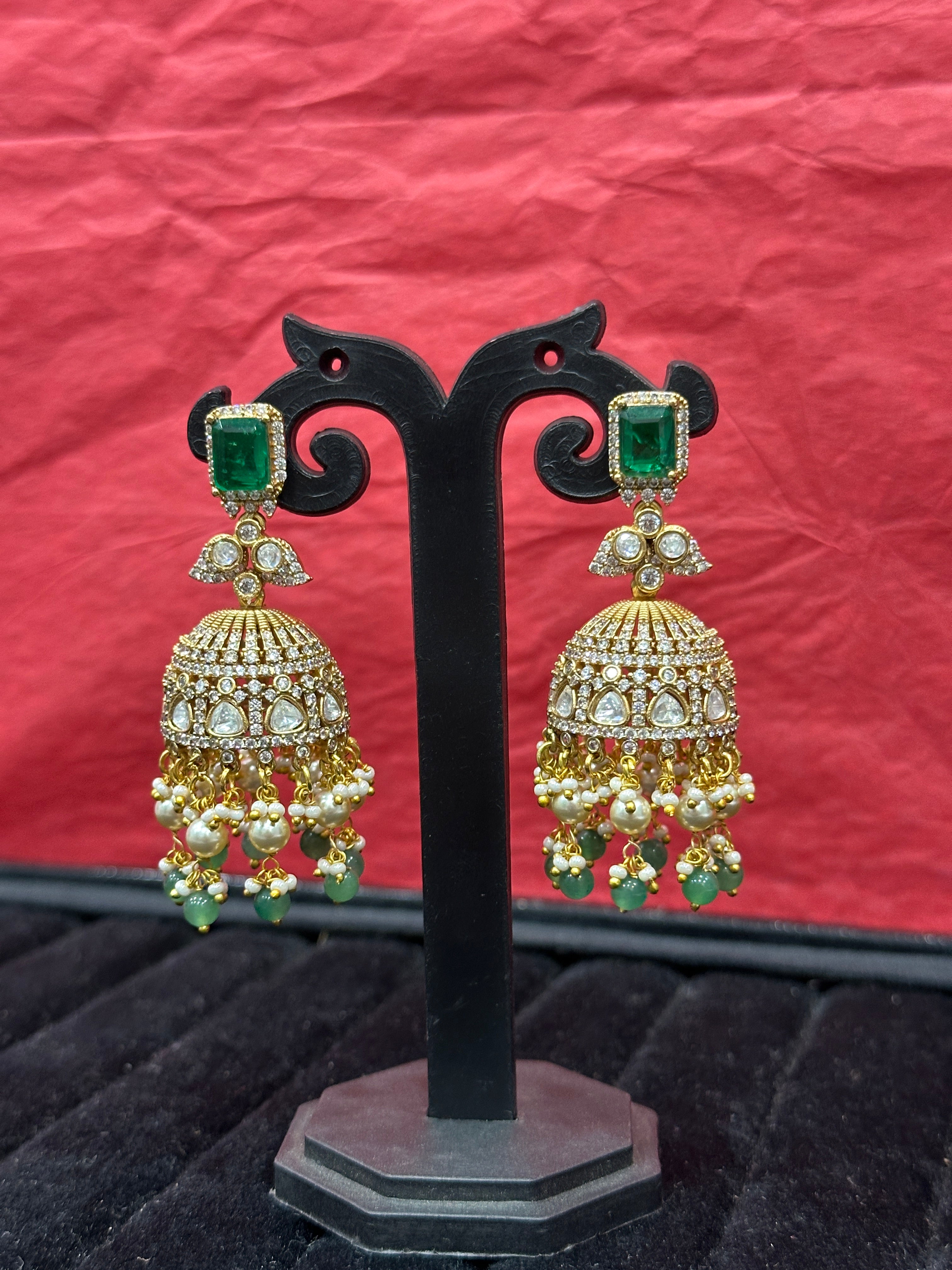 Rehana Polki Jhumka Earrings