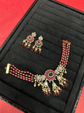 Raniya Ruby Polki Pendant Necklace Set