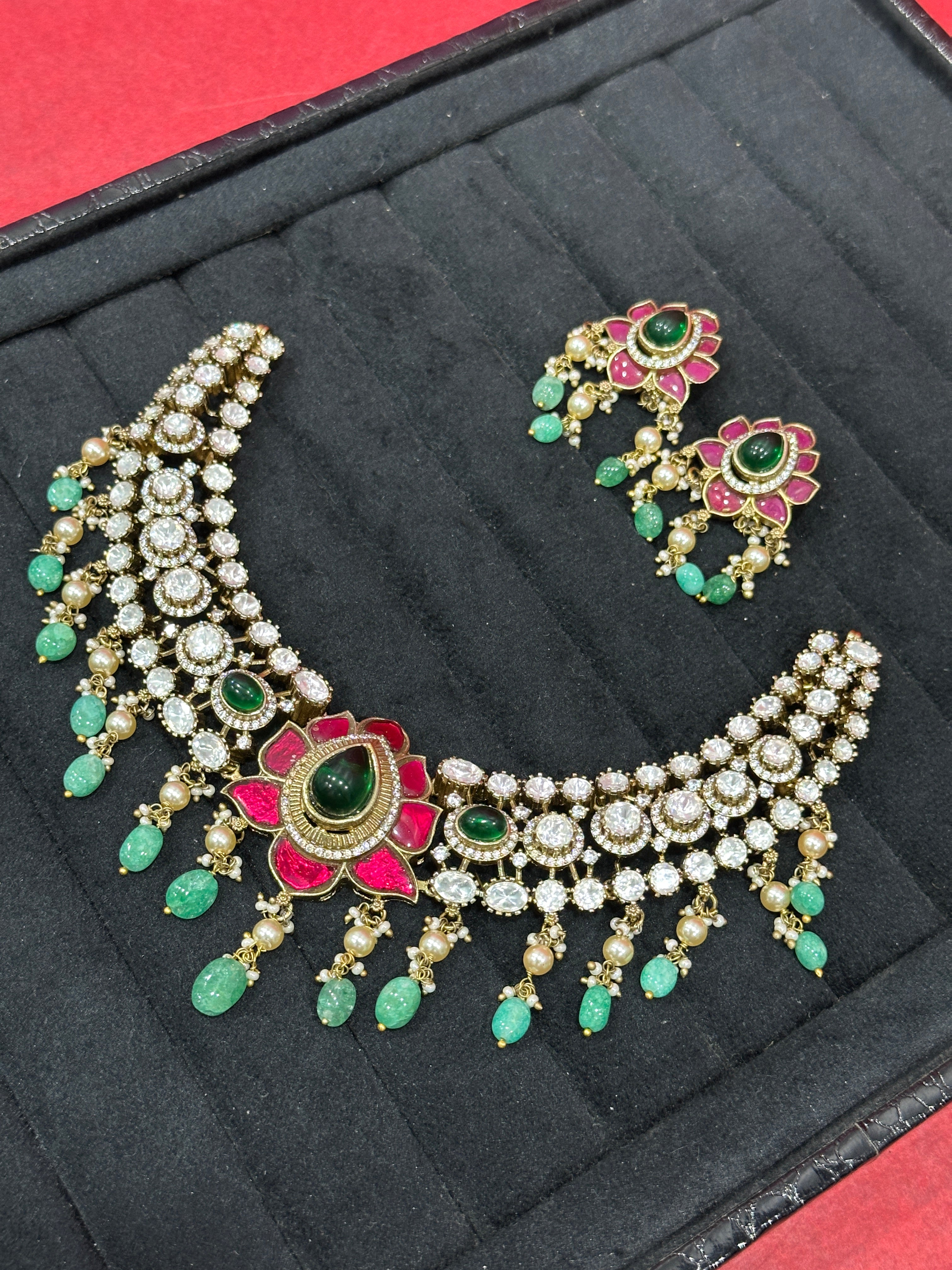 Kamala Lotus Polki Choker Set