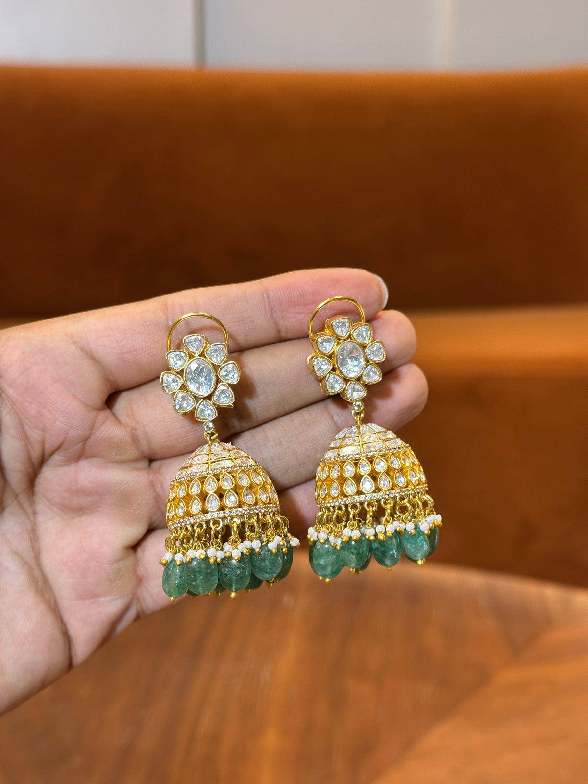 Reva Polki Jhumka Earrings