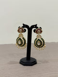 Beautiful Chandbali Earrings with Emerald Stone & Pearl Drops