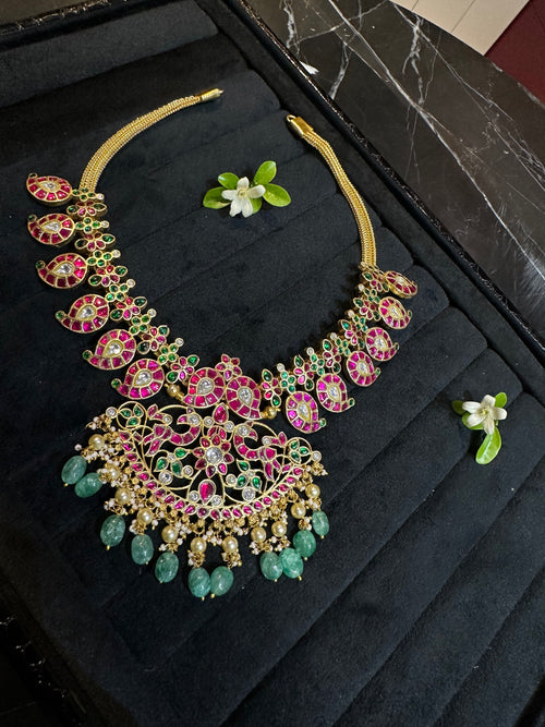 Exquisite Jadau Kundan Mango Mala Necklace