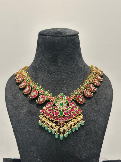 Beautiful Jadau Kundan Mango Mala Necklace