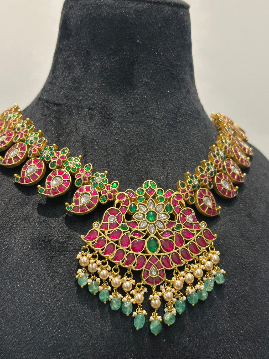 Beautiful Jadau Kundan Mango Mala Necklace