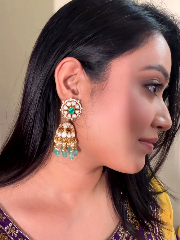 Polki Jhumka Earrings