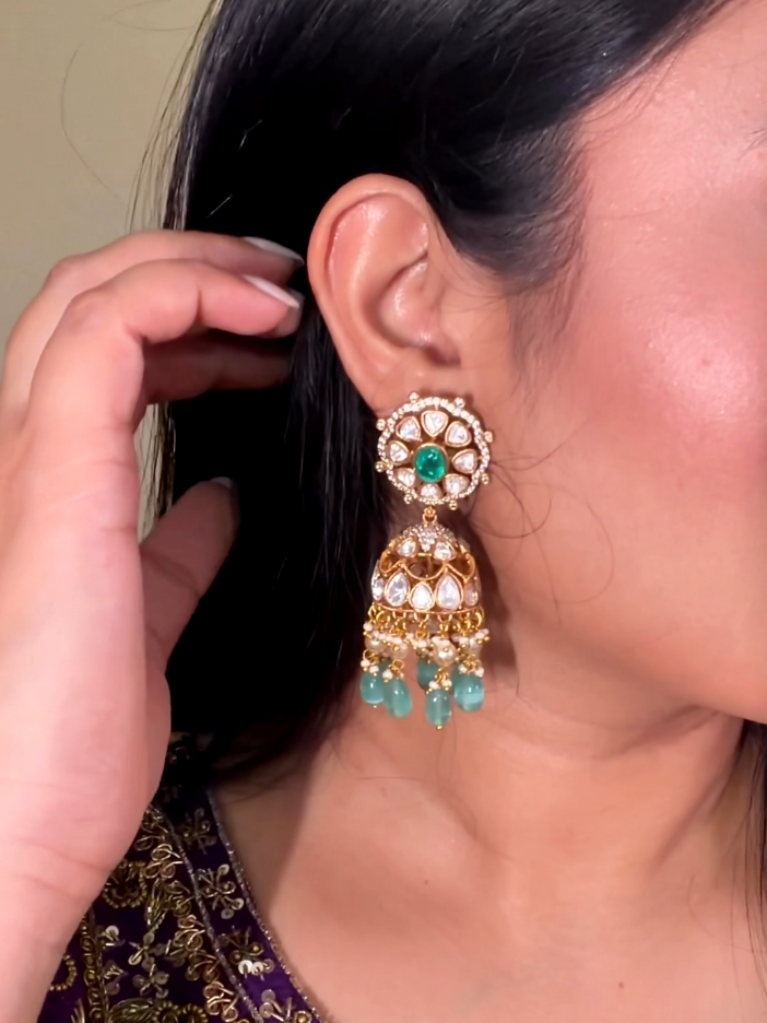 Polki Jhumka Earrings